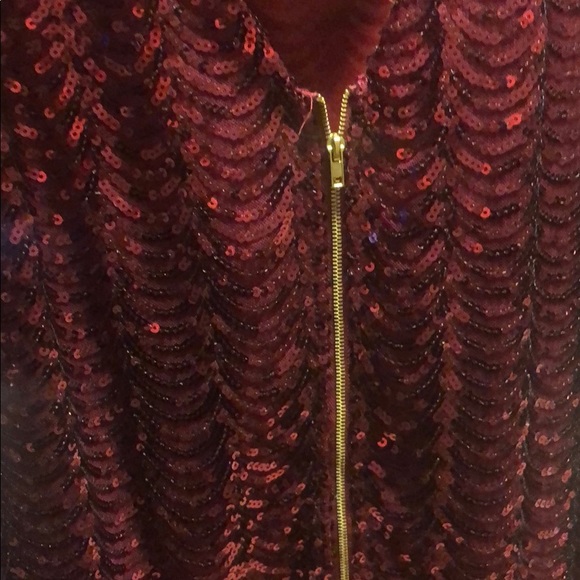 Burgundy sequenced dress size XLCharlotte Rousse - Picture 3 of 3